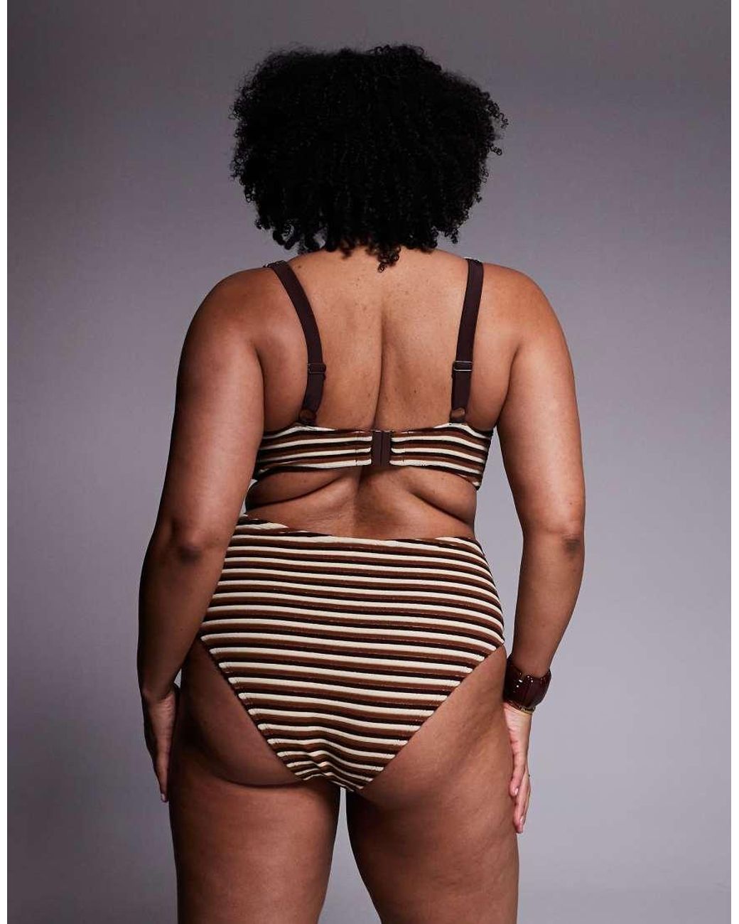 ASOS Brown Asos Design Curve Tori Towelling Bikini Shorts