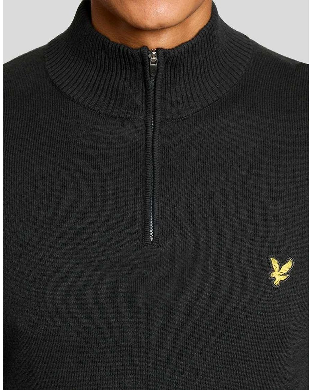 Lyle & Scott Black Mid Knits Golf 1874 Quarter Zip Jumper for men