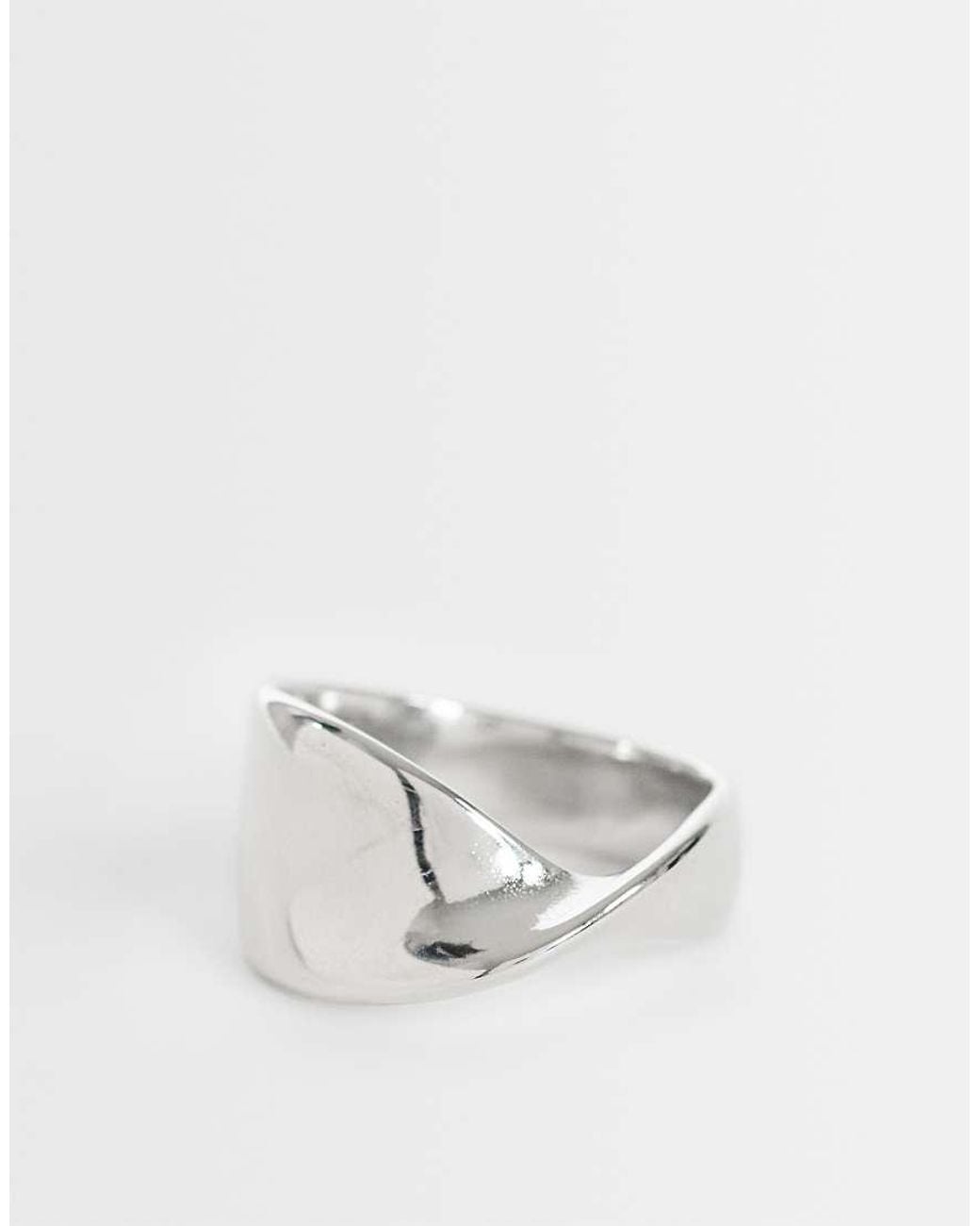 TOPSHOP White Rylee Waterproof Stainless Steel Twisted Ring