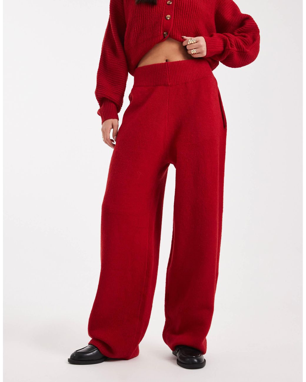 Collusion Red – gestrickte jogginghose