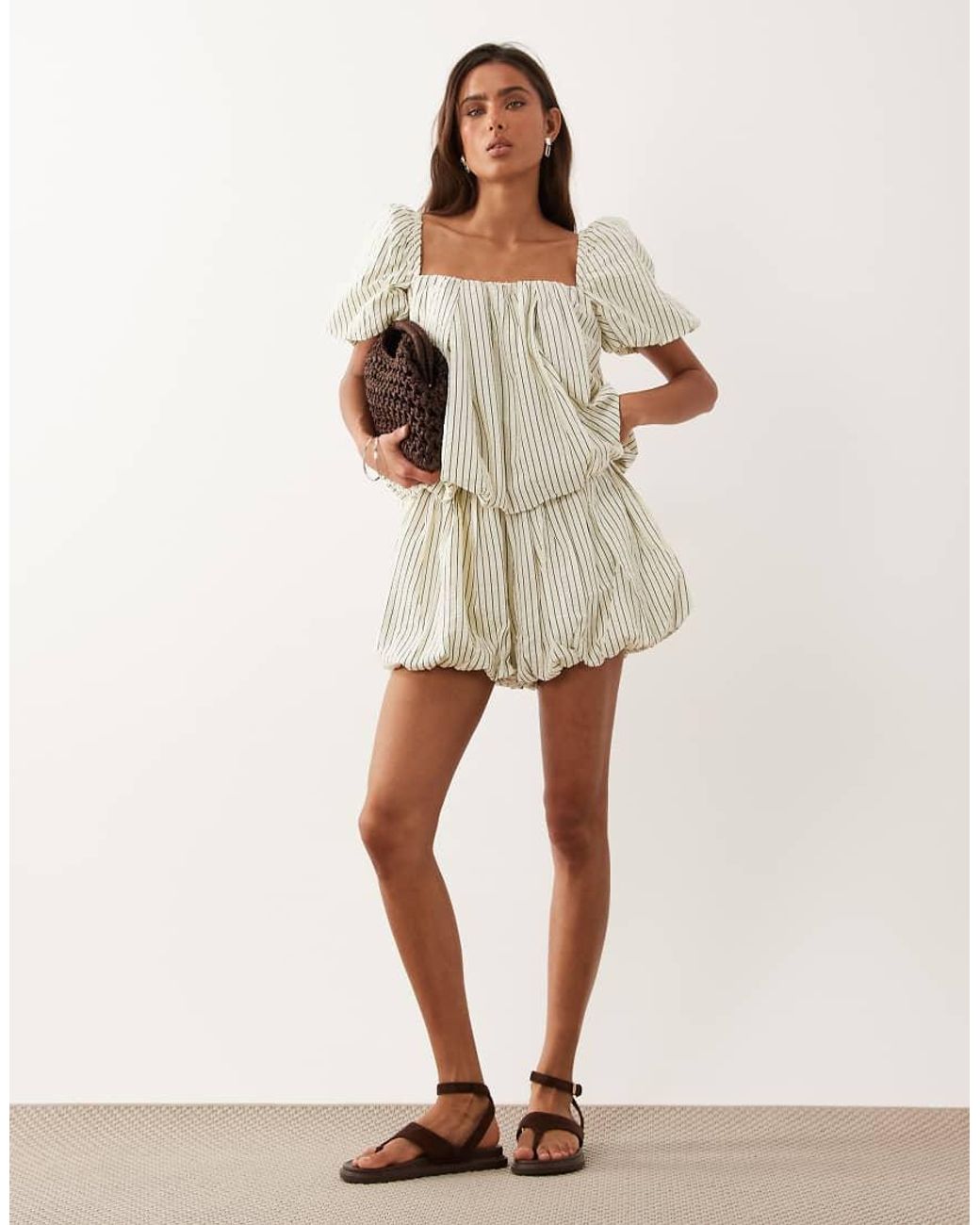 ASOS Natural Bubble Short Co-ord