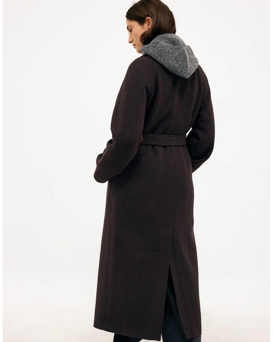 NA-KD Black Wool Blend Belted Oversized Coat