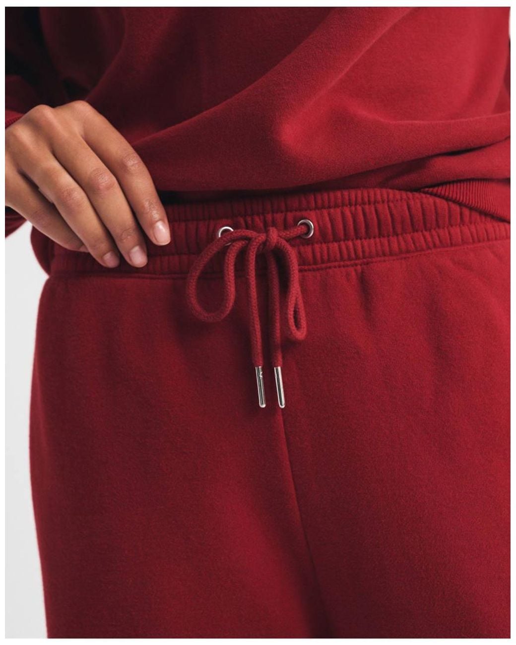 Abercrombie & Fitch Red Sunday High Rise Wide Leg Sweatpant