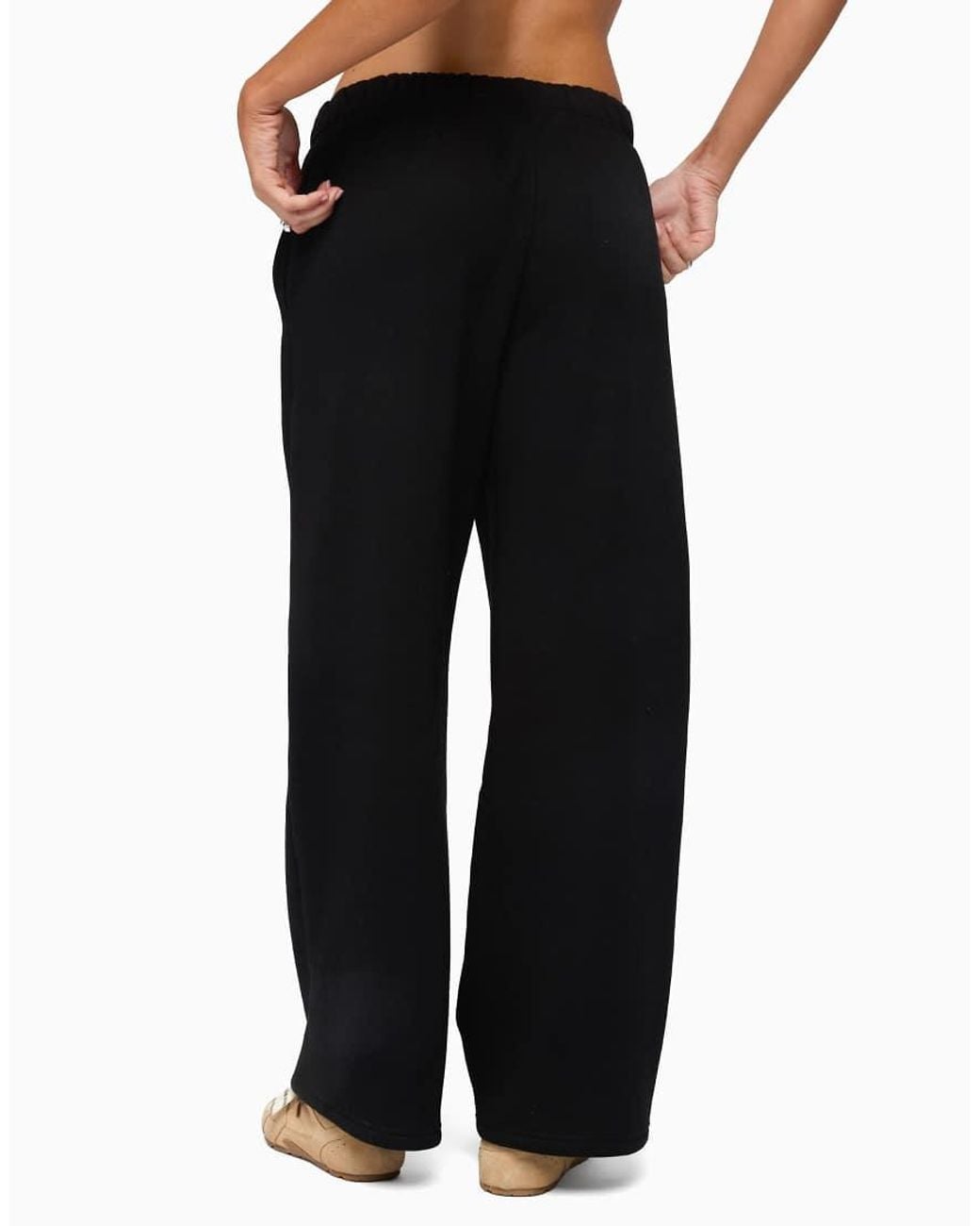 Edikted Black Basic Girl Wide Leg Sweatpants