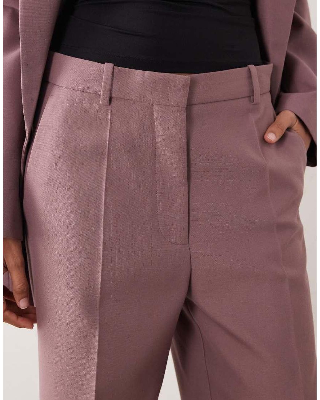 Mango Pink Bangkok Wool Mix Tailored Flared Trouser Co-ord