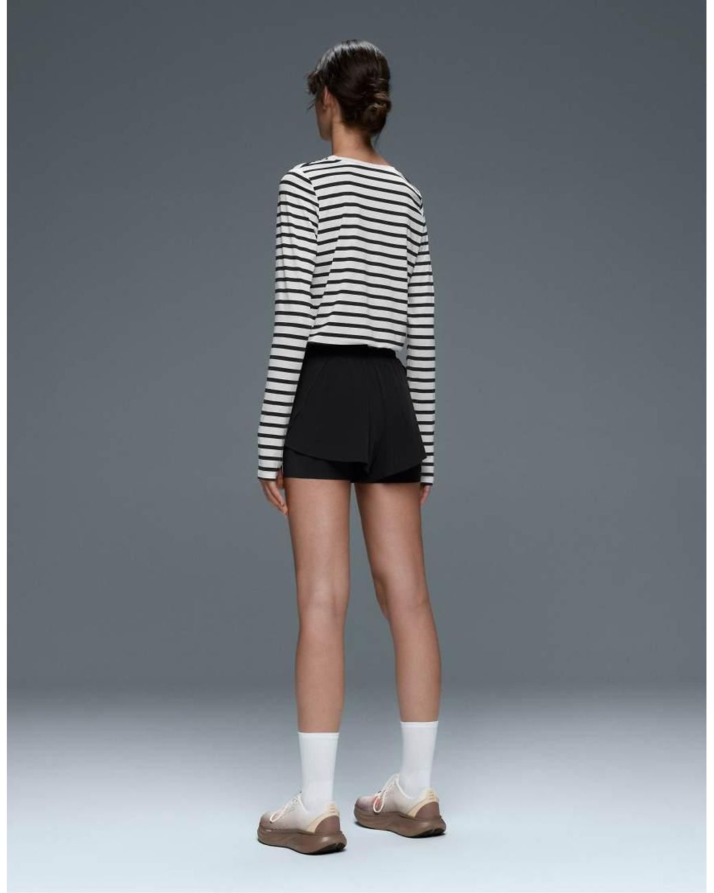 Oysho Gray 2-In-1 Light Touch Shorts