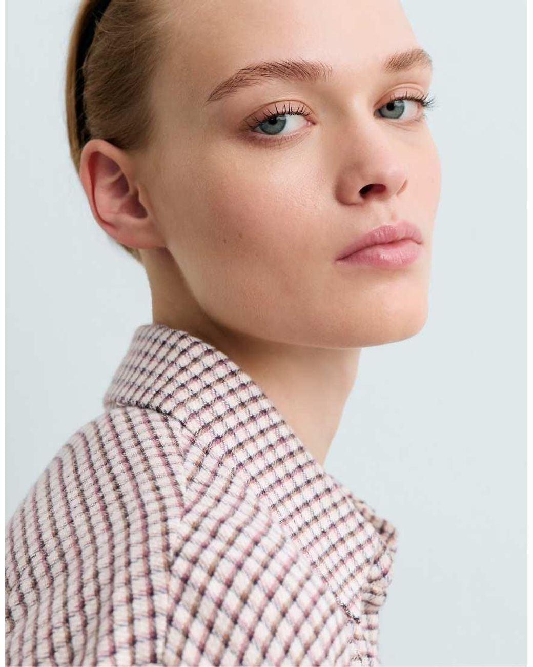 Oysho Brown Checked Cotton Shirt With Long Sleeve
