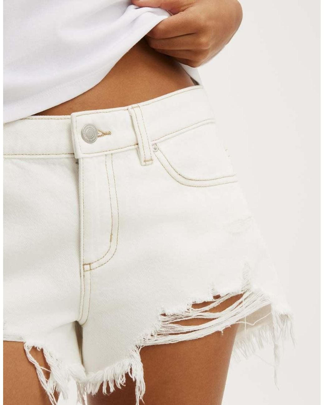 Cotton On White Saturday Denim Short