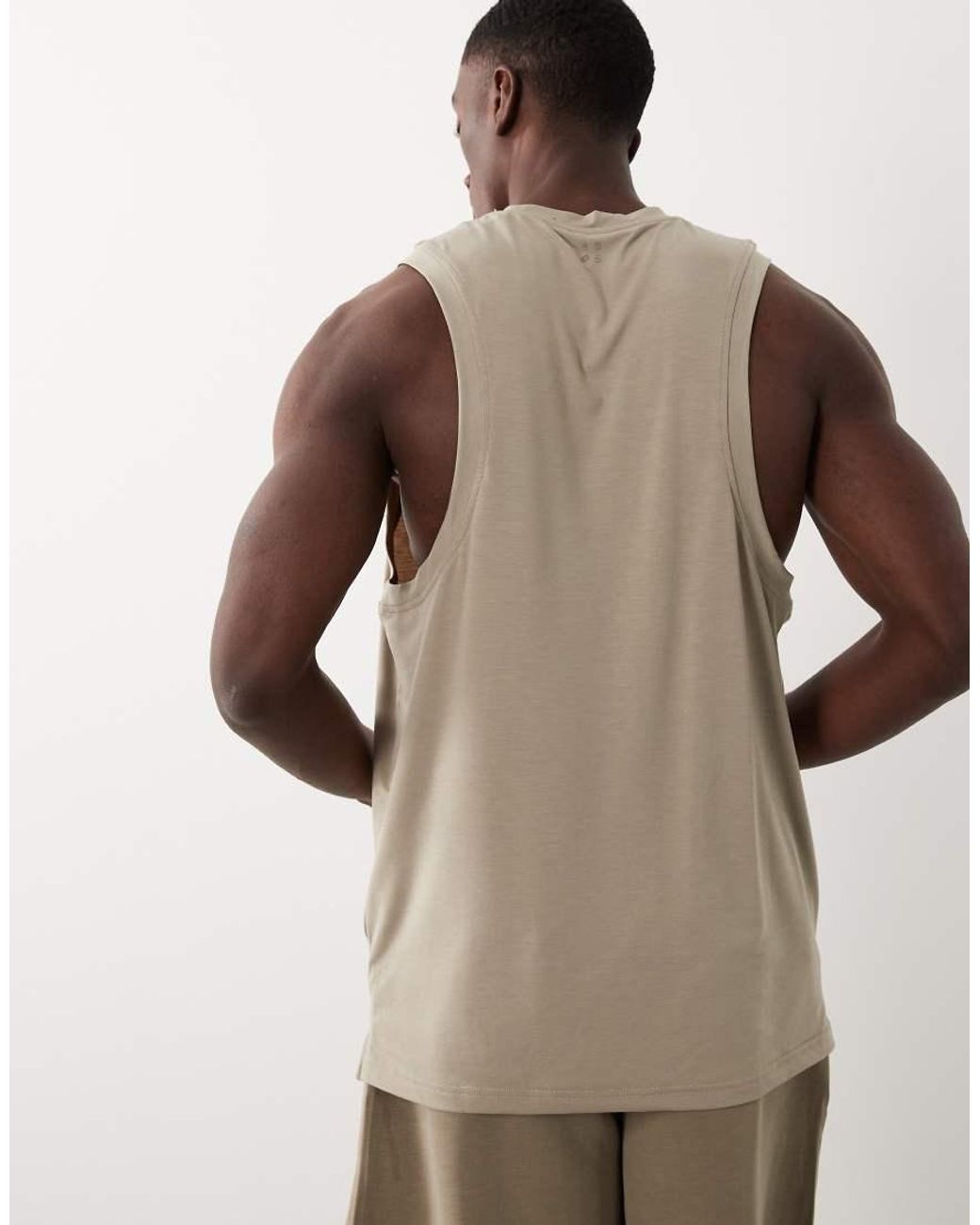 4505 Brown Performance Jersey Drop Armhole Quick Dry Training Vest for men