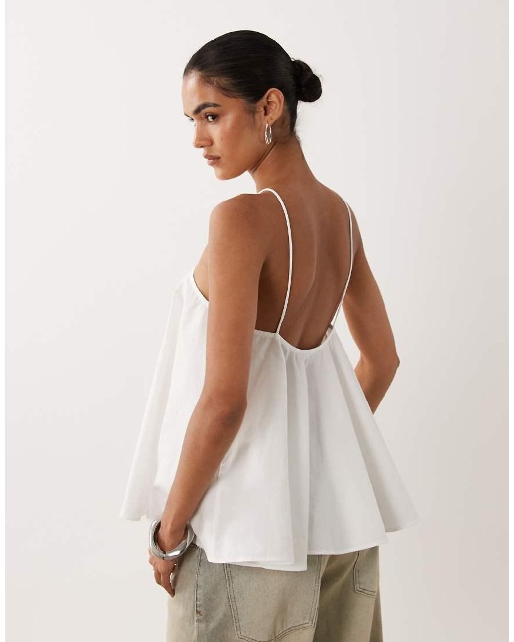 ASOS White Volume Halterneck Cami