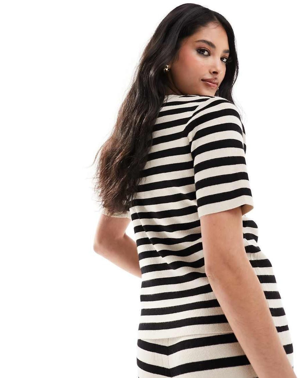 Object Black Short Sleeved Knitted T-shirt Co-ord