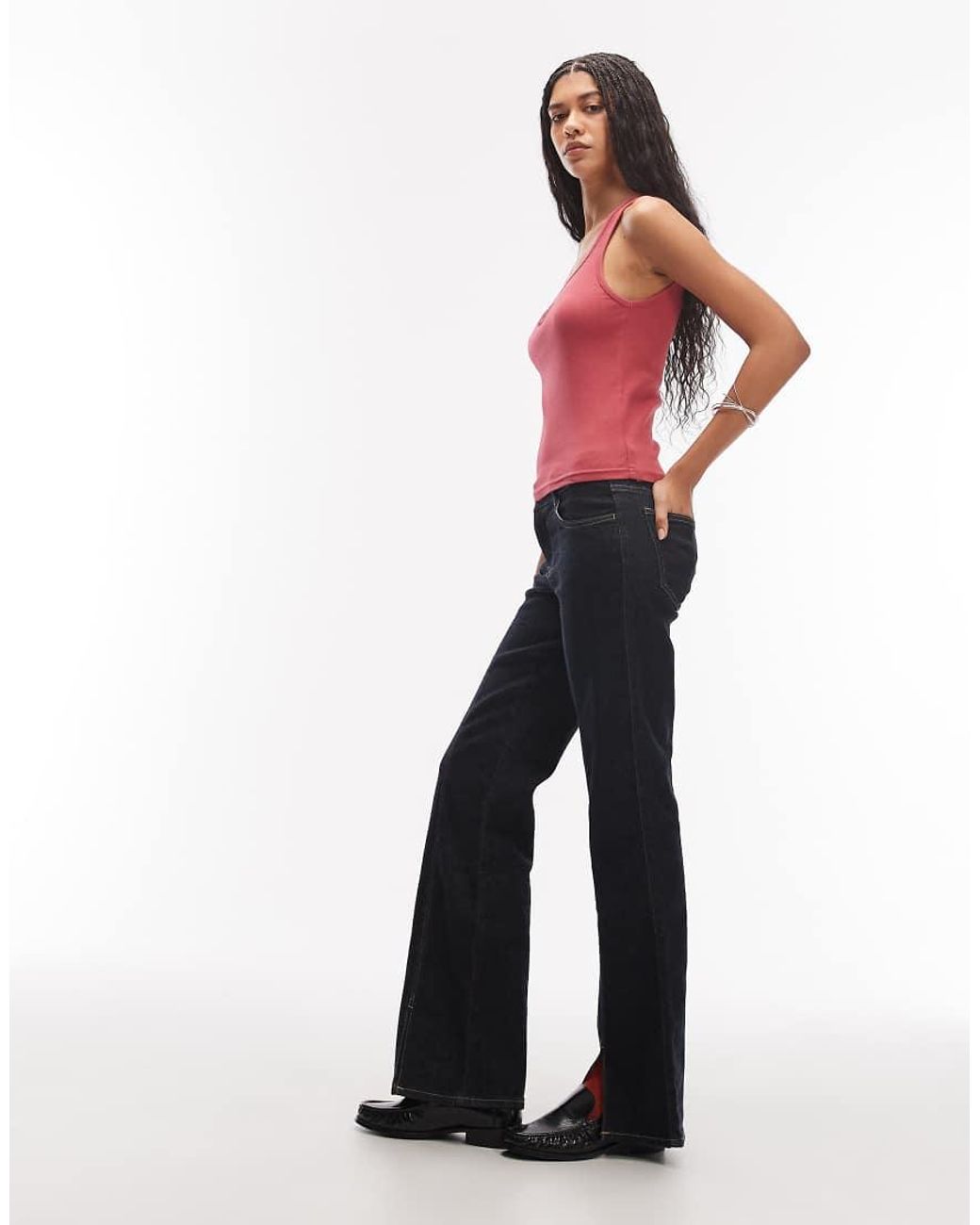 Dickies Red Plainville Square Neck Logo Vest