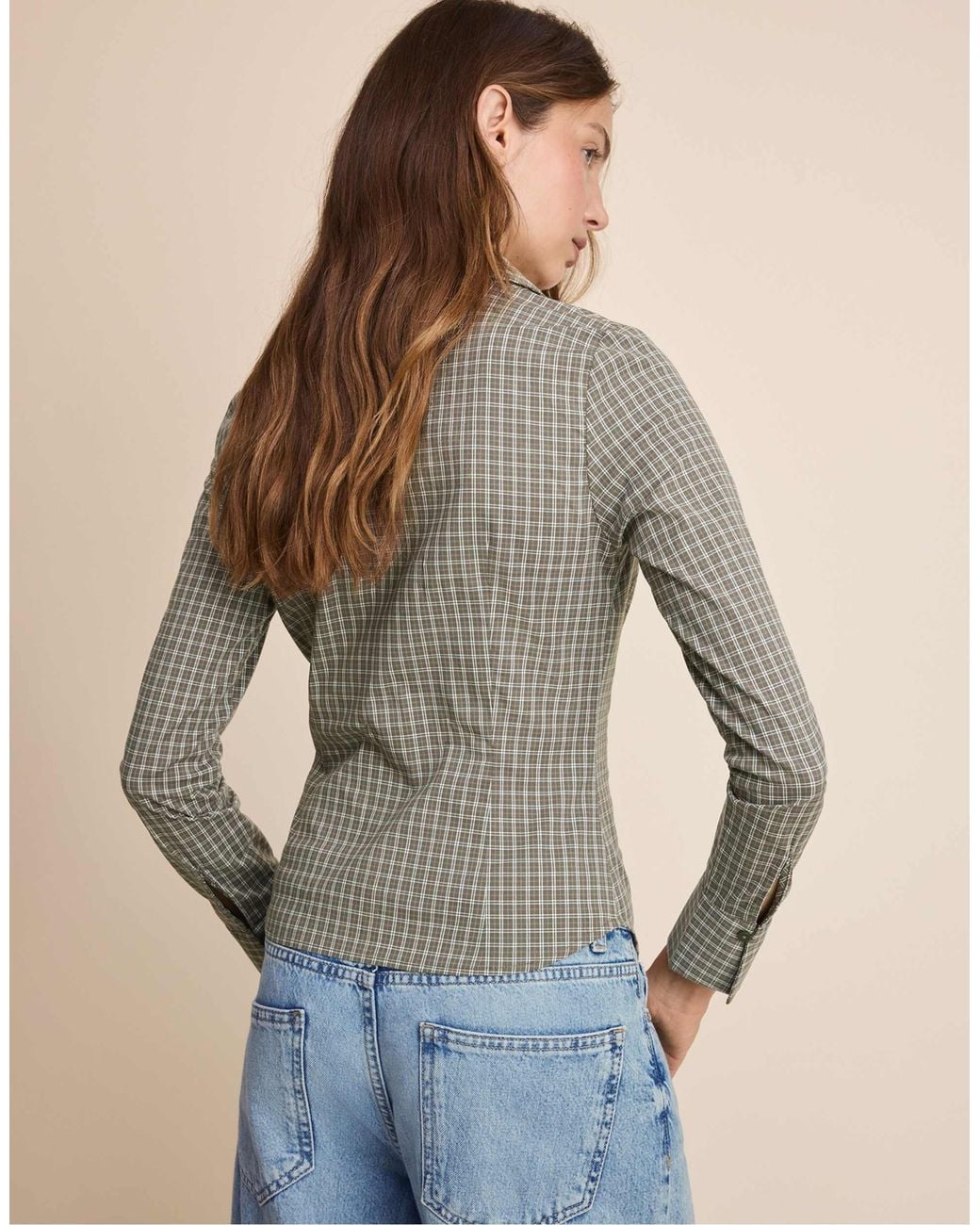 Stradivarius Blue Basic tailliertes hemd
