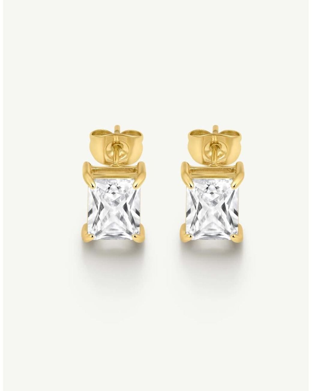 D.Louise Metallic Waterproof Bold Emerald Solitaire Earrings 2.5 Ct – Tarnish-Free