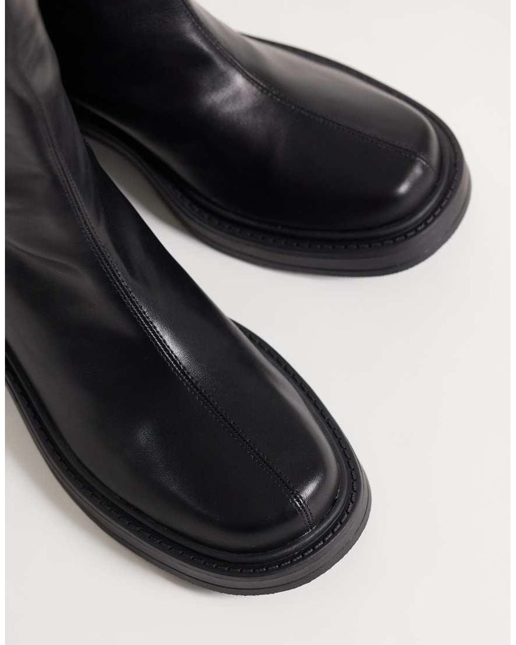 Raid Wide Fit Black Coretta Square Toe Knee Boots