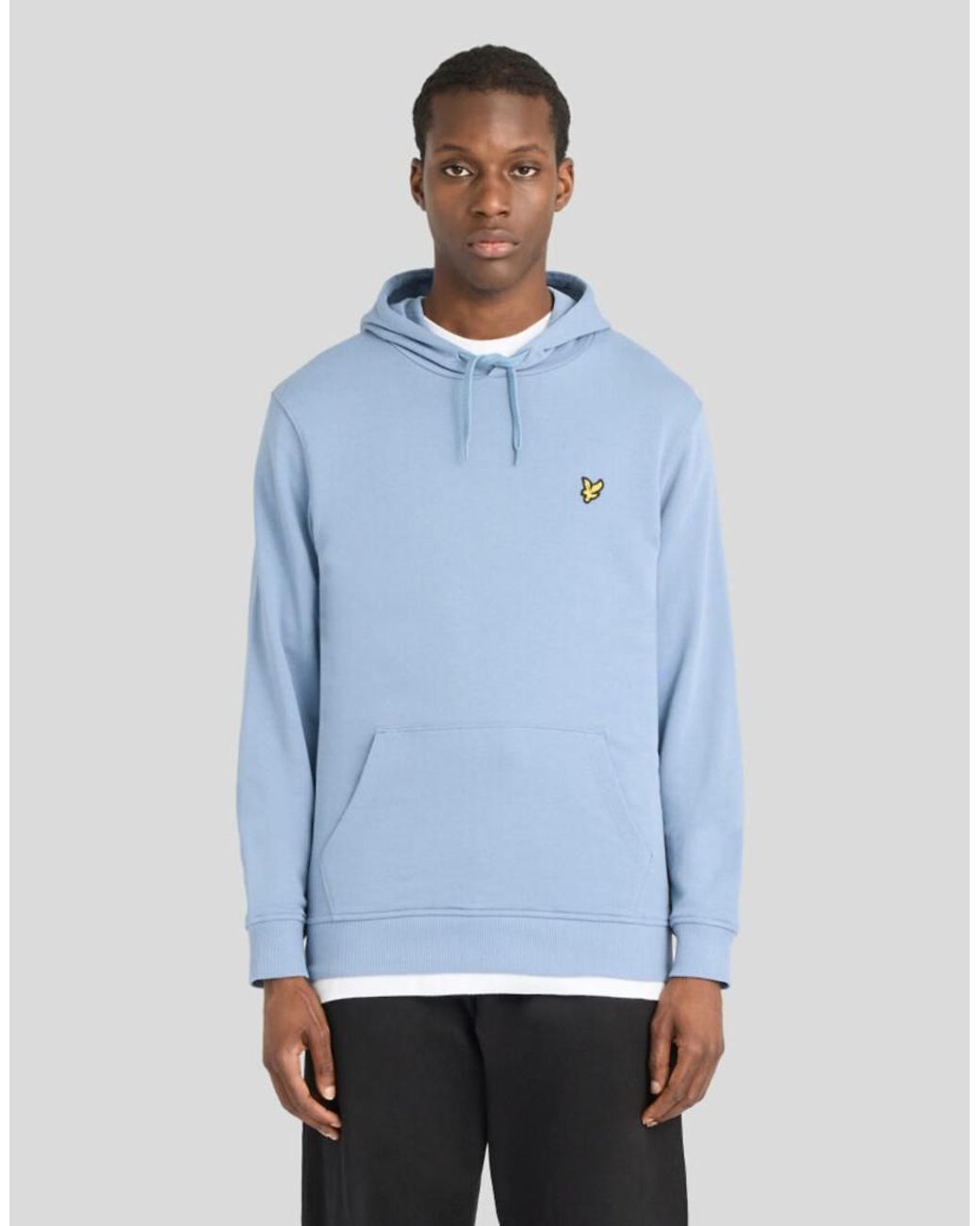 Lyle & Scott Blue Loopback Cotton Hoodie for men