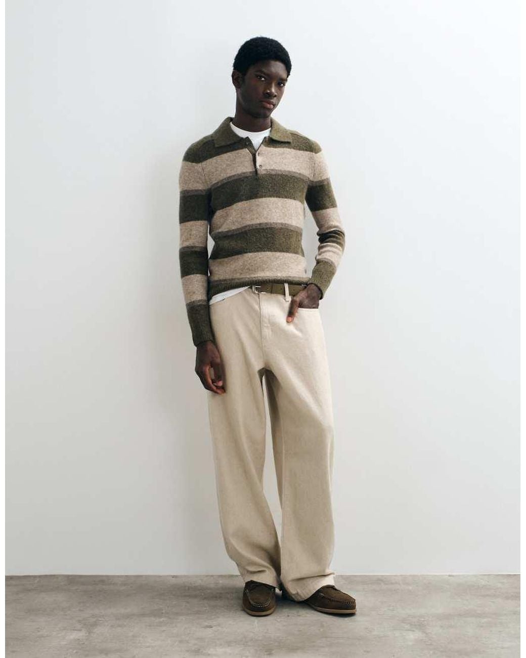 Mango Black Knitted Polo Jumper for men