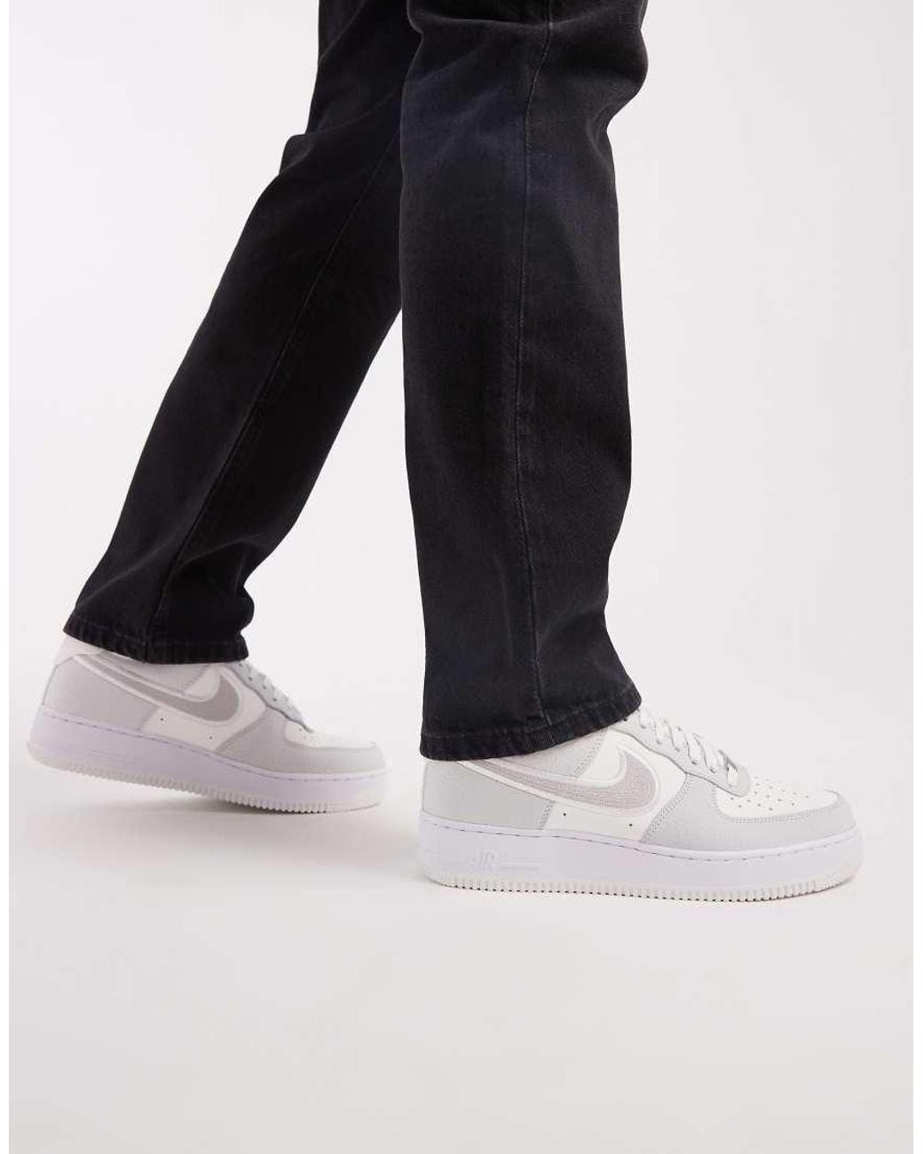 Nike Black Air Force 1 Trainers With Swoosh Detail for men