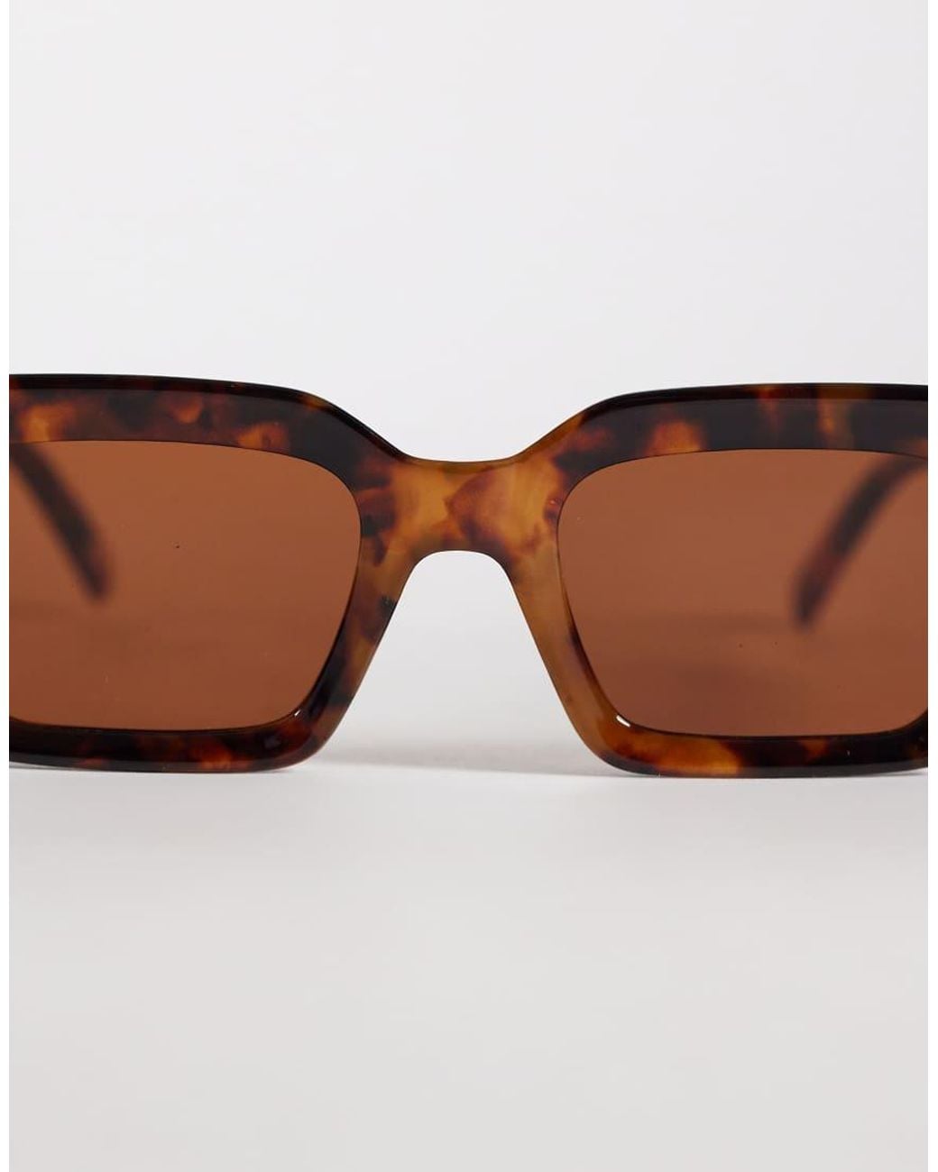 ASOS Brown Bevel Square Sunglasses