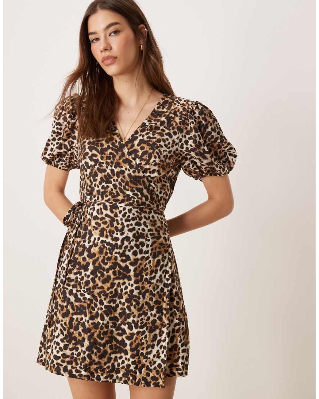 Glamorous Natural Wrap Mini Dress