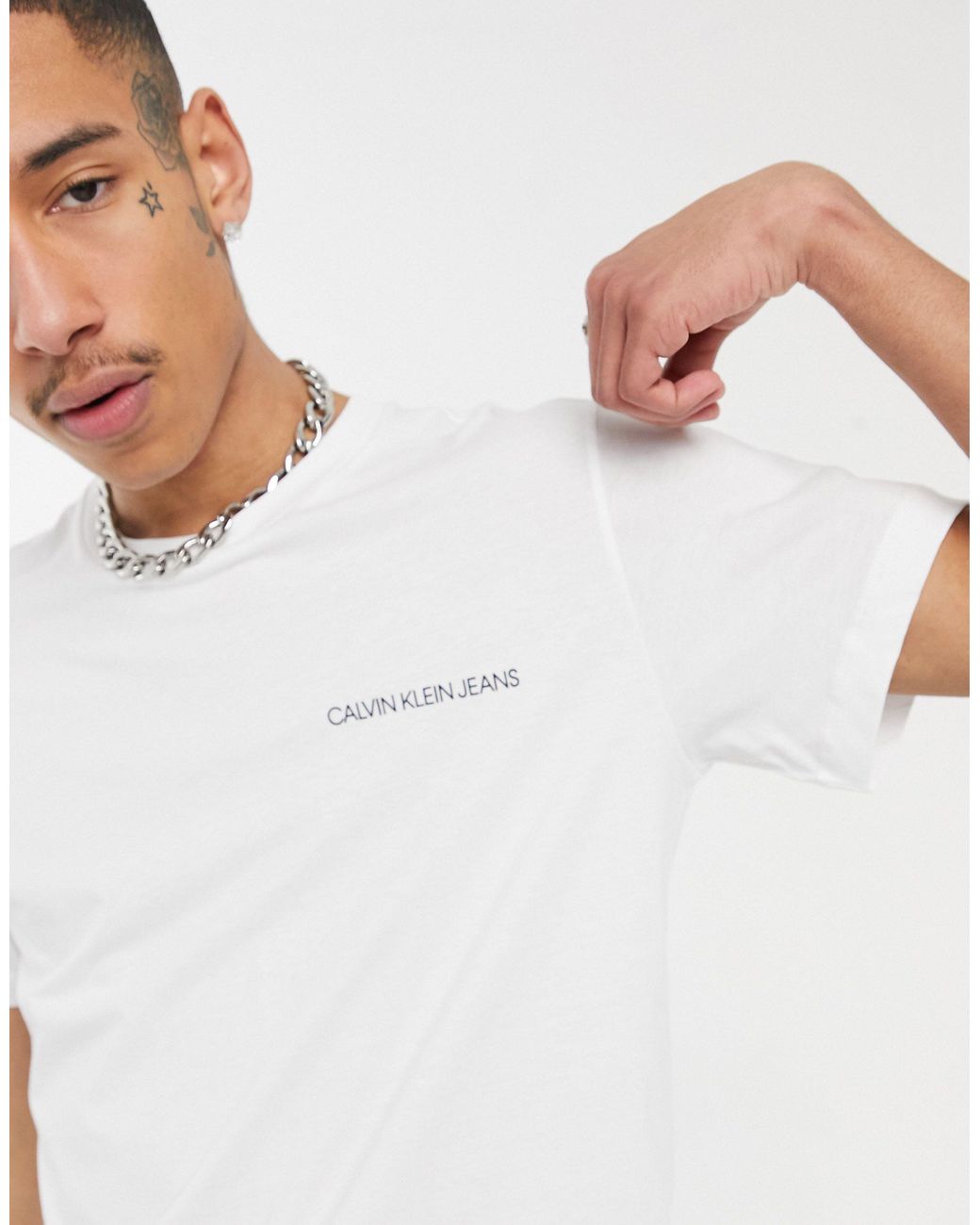 auf Calvin mit | Lyst es in Rückseite für der Klein Weiß Monogramm-Logoprint T-Shirt DE – Herren