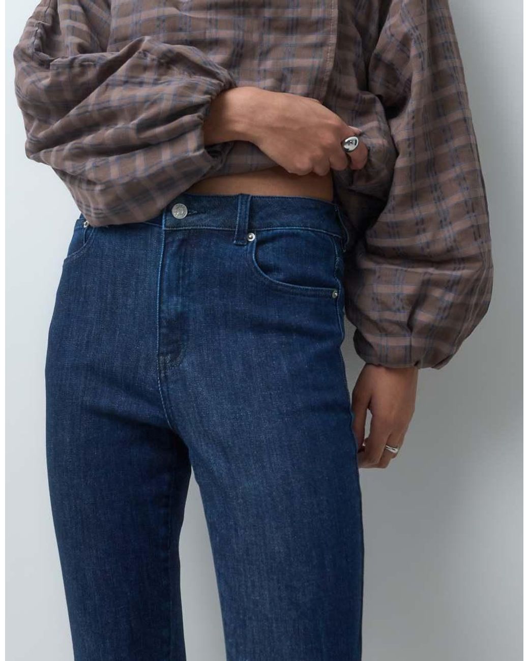 ASOS Blue Slim Straight Stirrup Jean