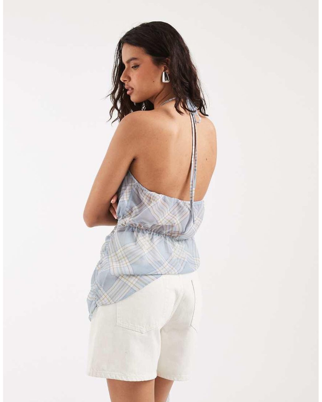 ASOS White Chiffon Wrap Tie Waist Top