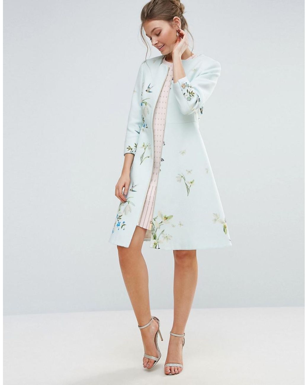 Ted Baker Racheel Coat in Blue Lyst