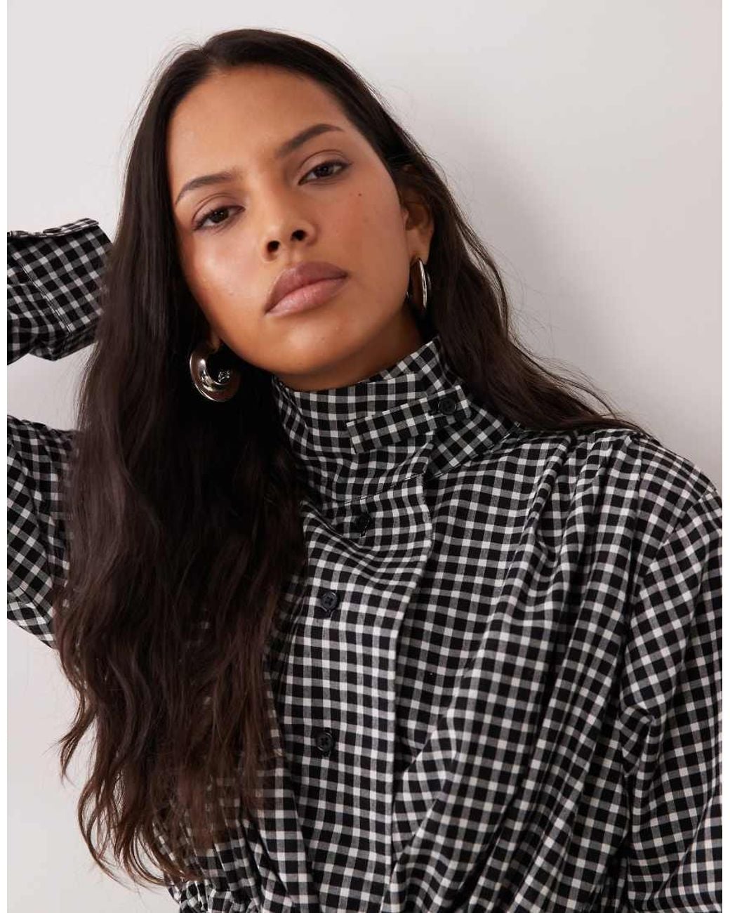 ASOS Multicolor Funnel Neck Tab Detail Shirt