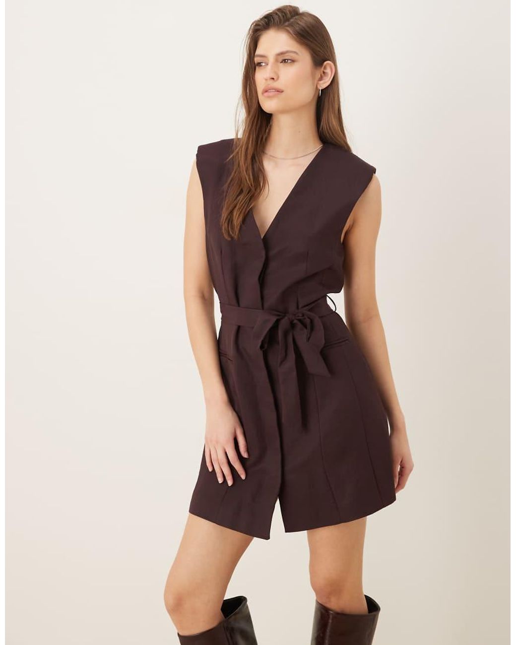 Mango Red Tailo Sleeveless Mini Dress