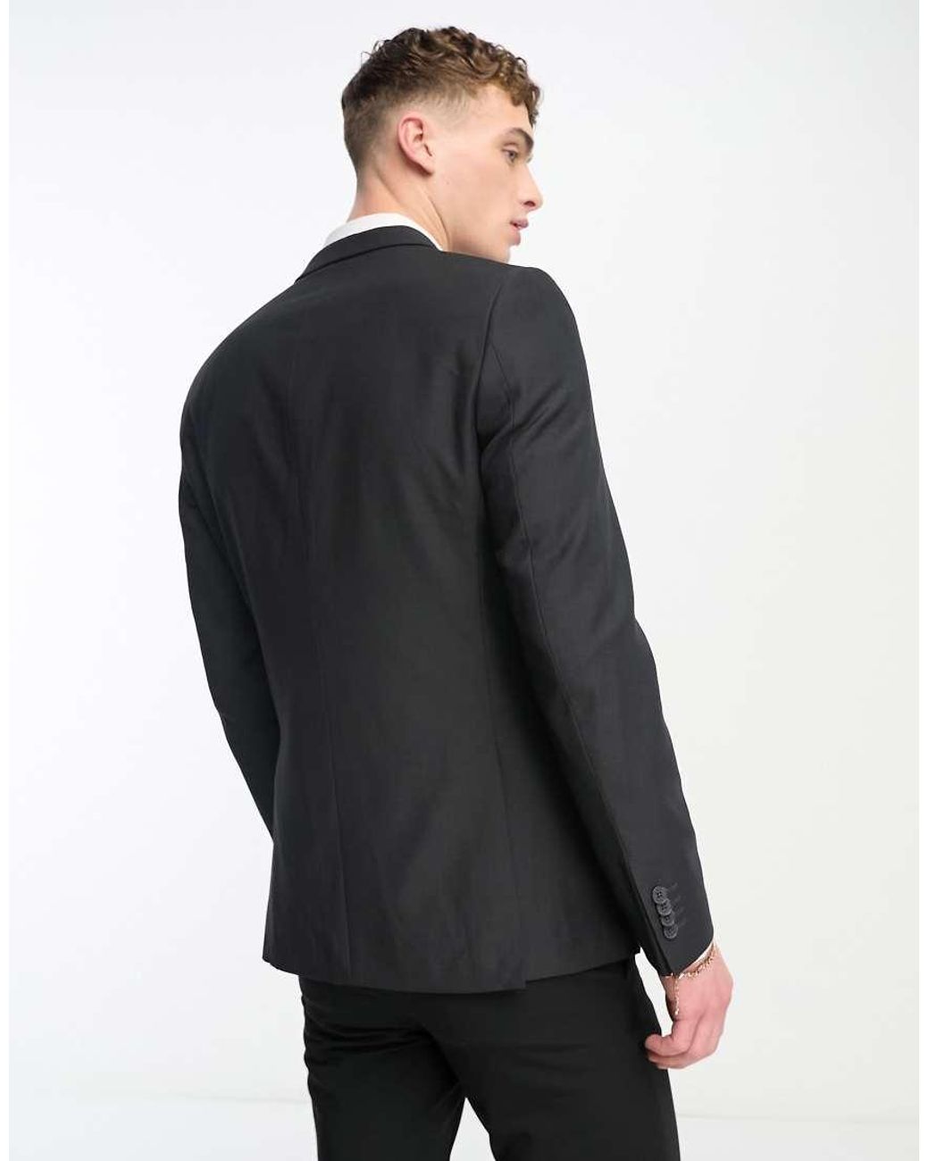 Chaqueta De Traje Con Doble Botonadura De French Connection de hombre de color Black