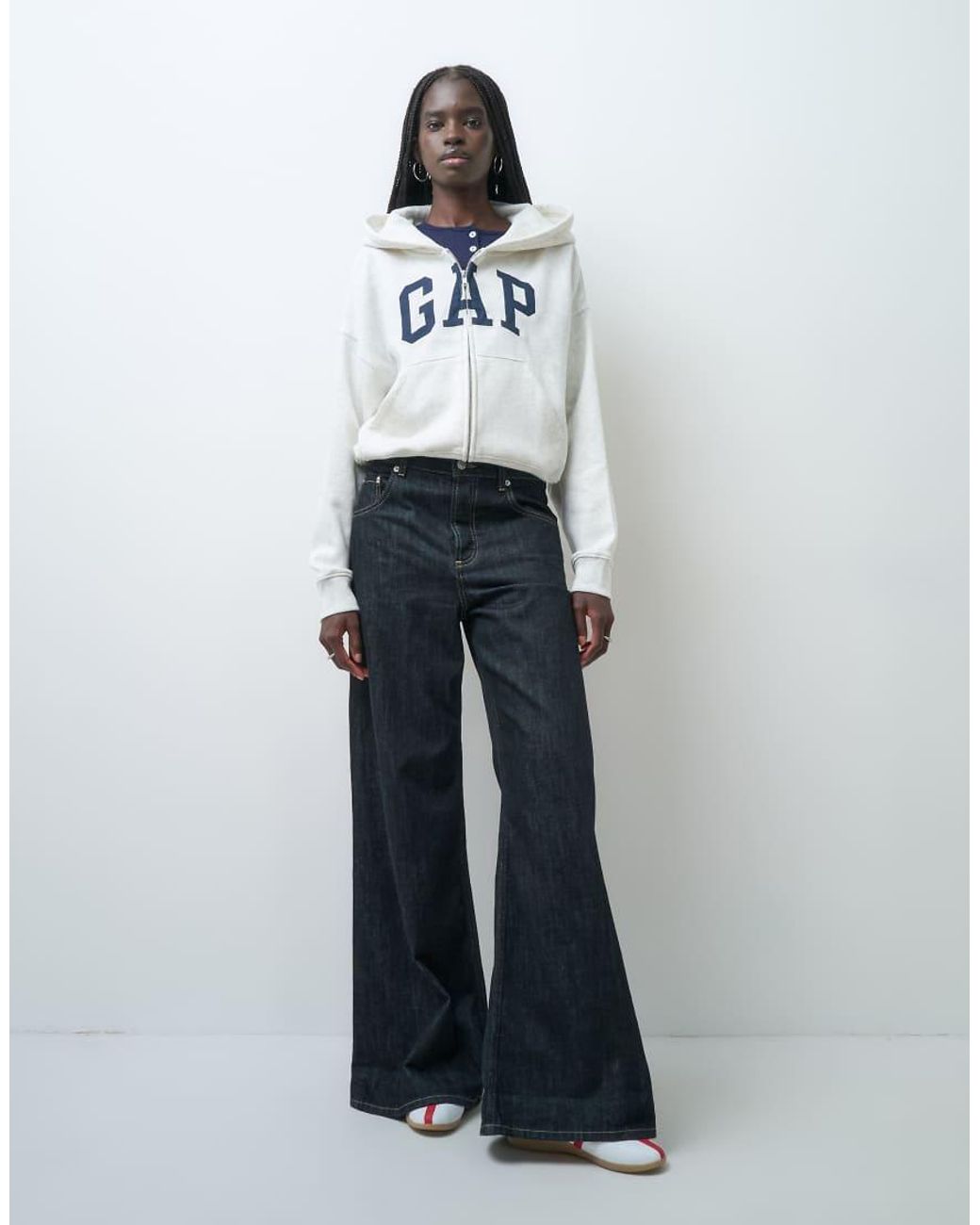 Gap Gray Full Zip Chest Logo Hoodie