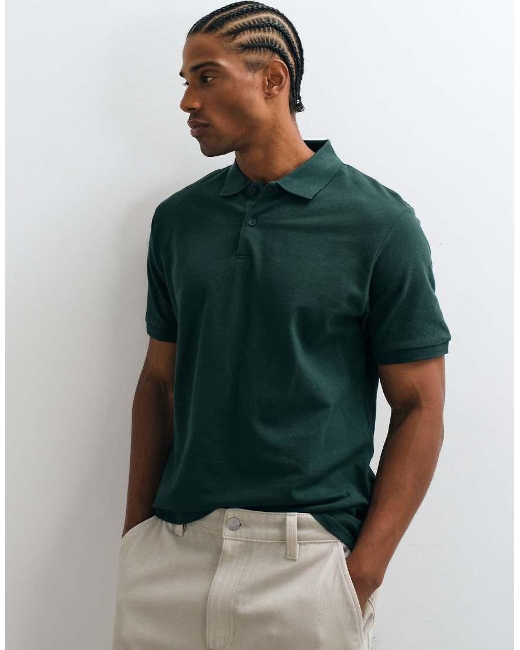 ASOS Green Essentials Regular Fit Polo for men