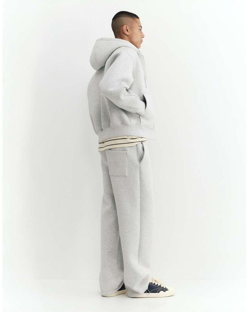 Pull&Bear Gray Stwd baggy joggers for men