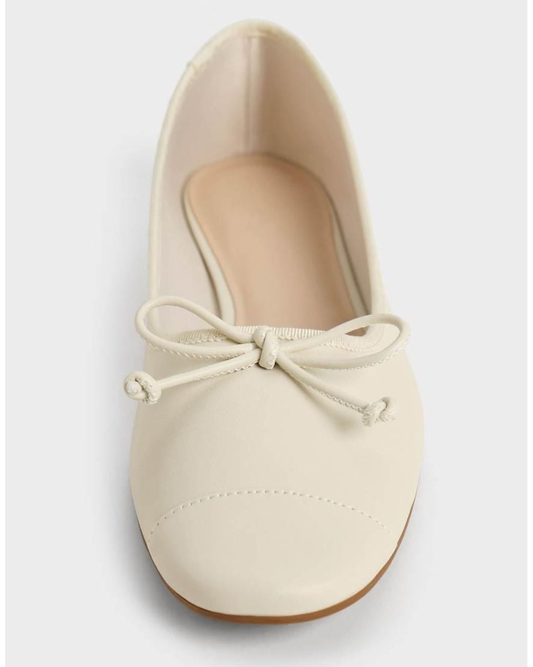 Charles & Keith Natural Glennis Bow Ballet Flats