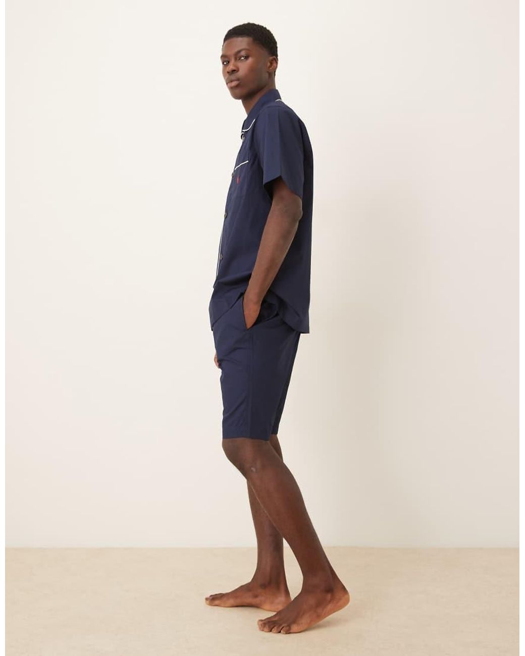 Polo Ralph Lauren Blue Short Sleeve Shirt And Shorts Pyjama Set for men