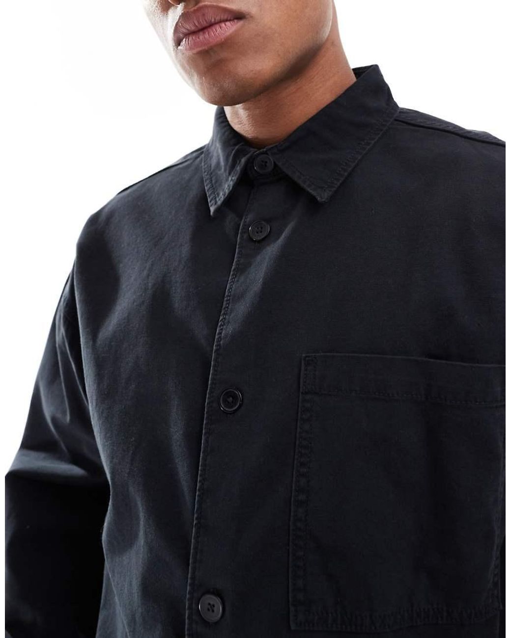 Jack & Jones Blue Heavy Twill Washed Overshirt for men