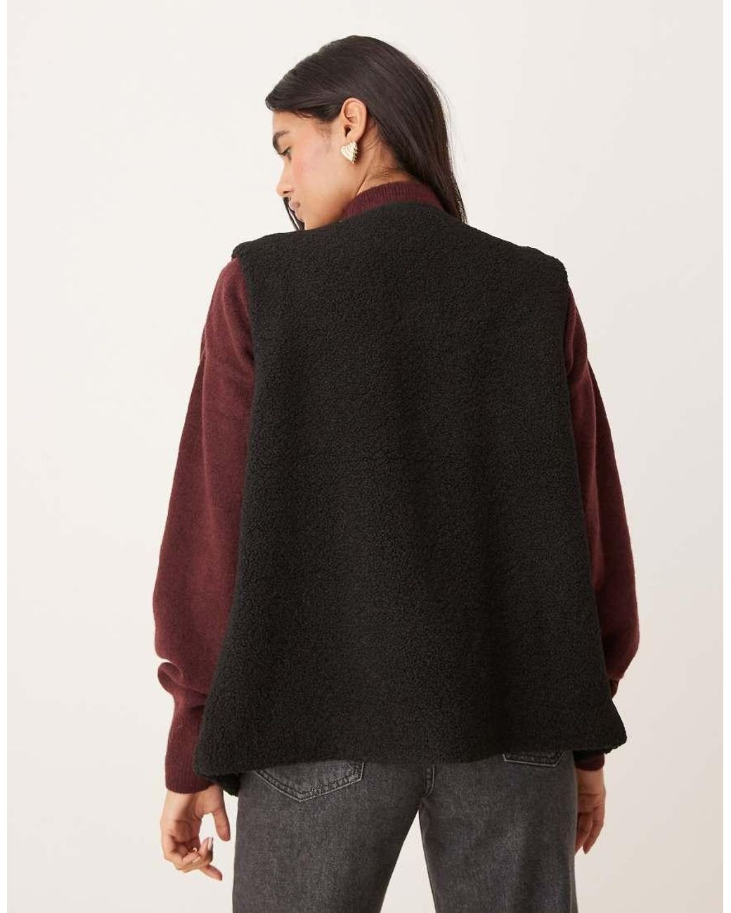 Nobody's Child Black Button Up Borg Gilet