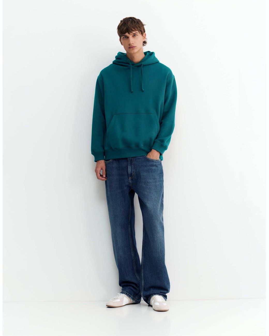 Pull&Bear Basic kapuzenpullover in Green für Herren