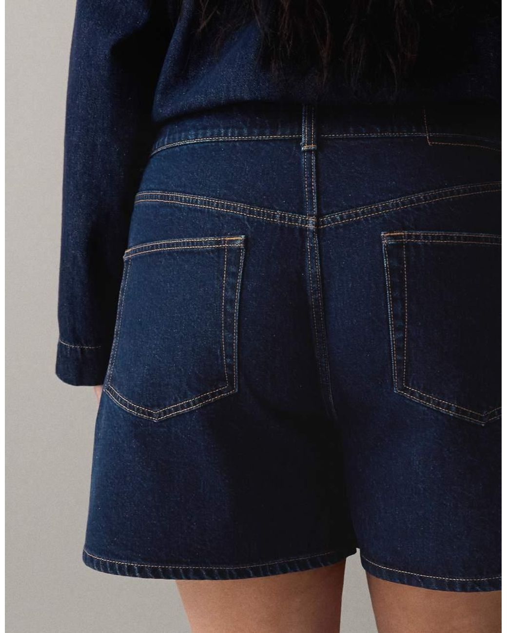 ASOS Blue Asos Design Curve Denim Dad Short
