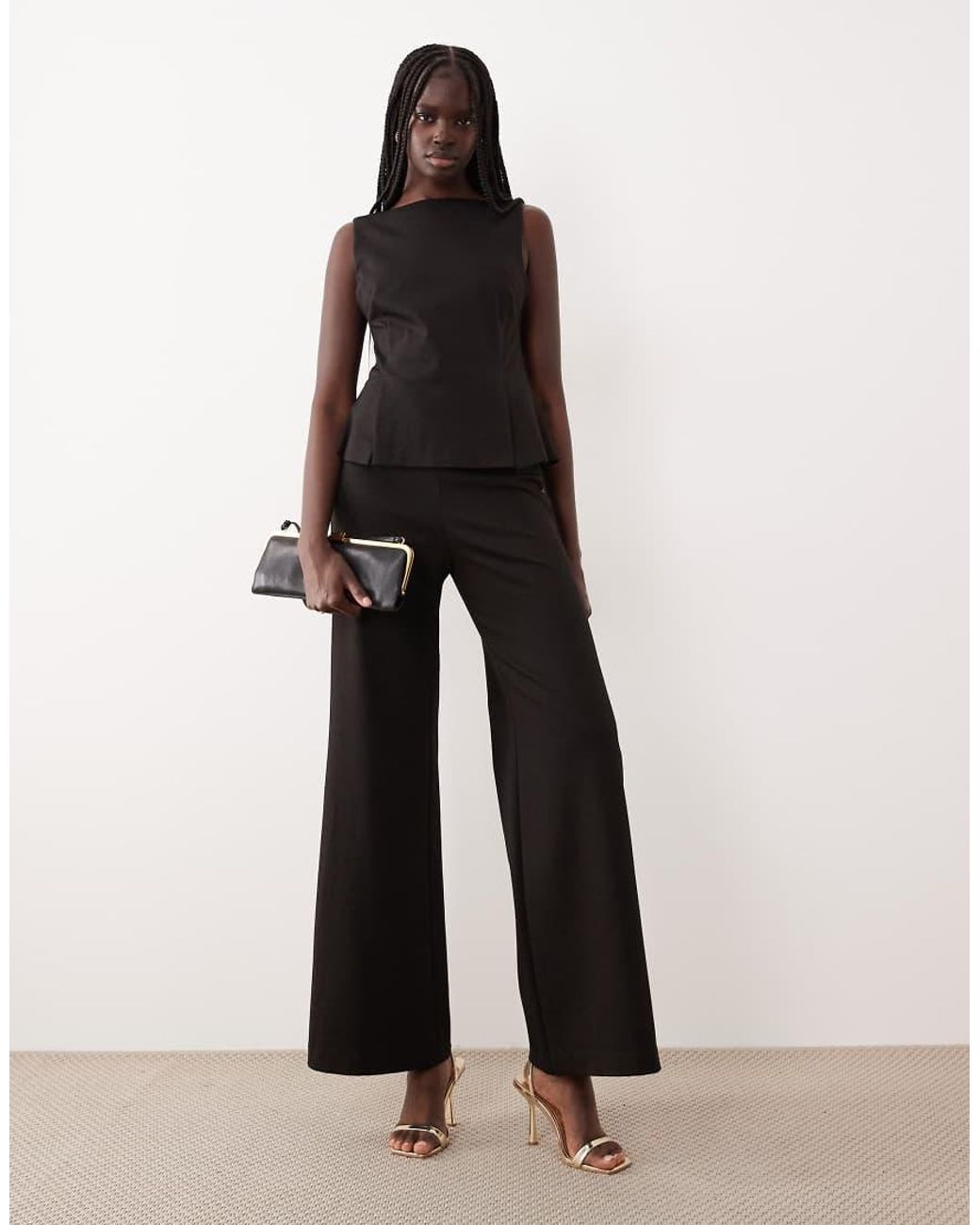 Mango Gray Sleeveless Tailored Jumpsuit