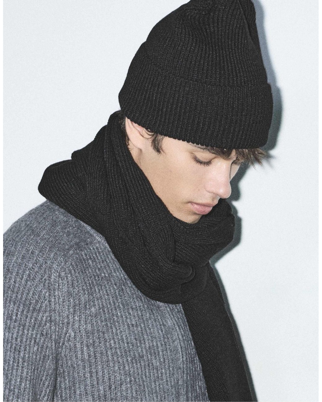 Bonnet basique Pull&Bear pour homme en coloris Black