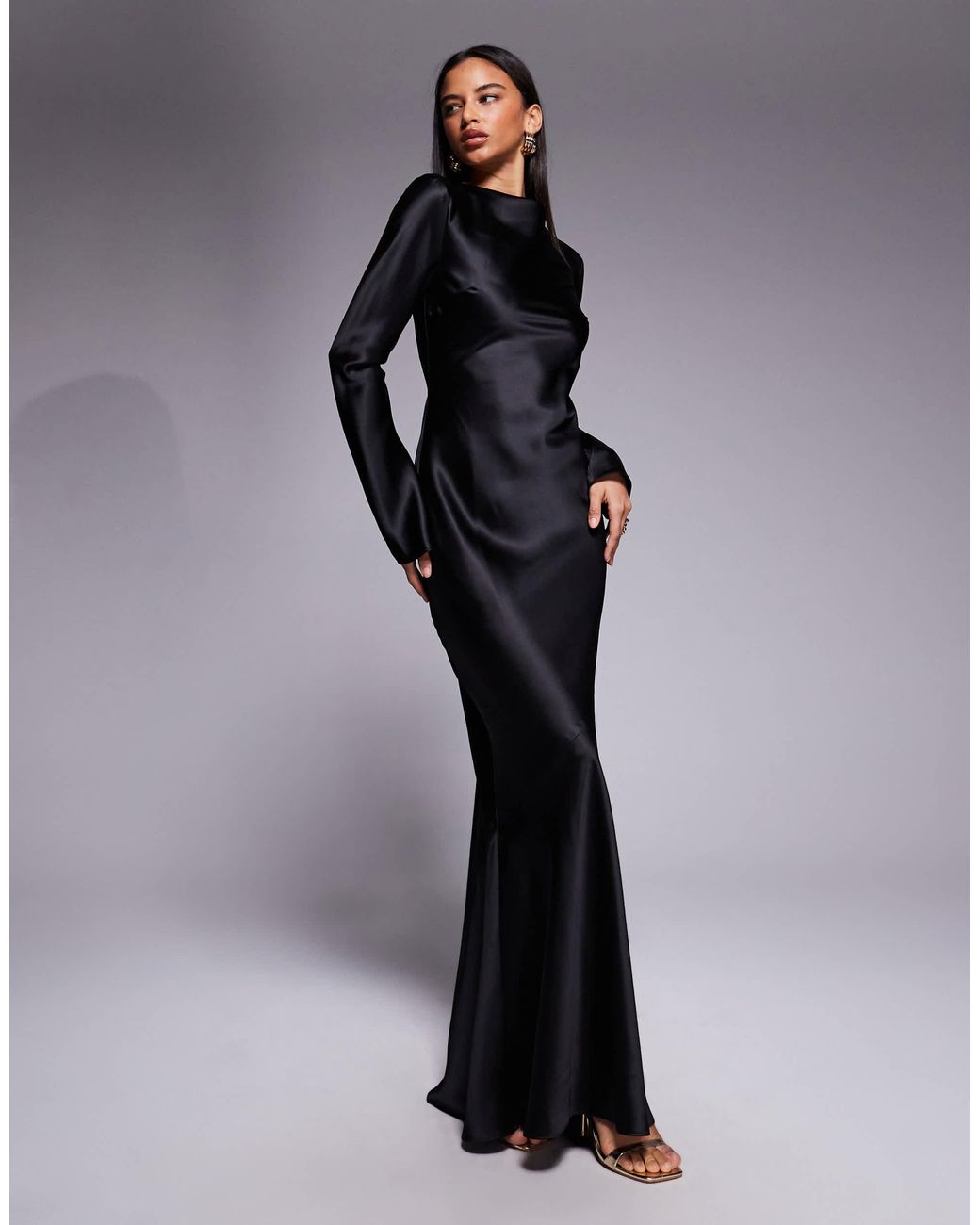 white sheer dress long sleeve Long Sleeve Maxi Soft Curling Sheer Dress White / S - White main image 0
