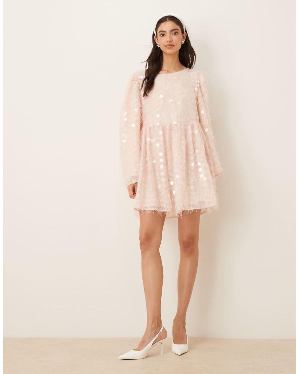 Sister Jane Natural Teese Open Back Sequin Mini Dress