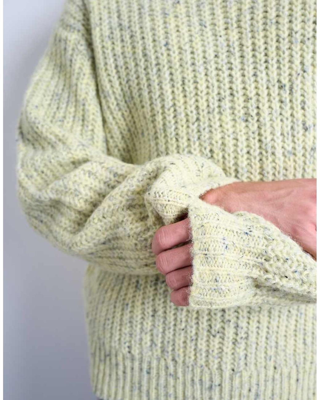 Topman Green Relaxed Fit Knit Sweater With Nep for men