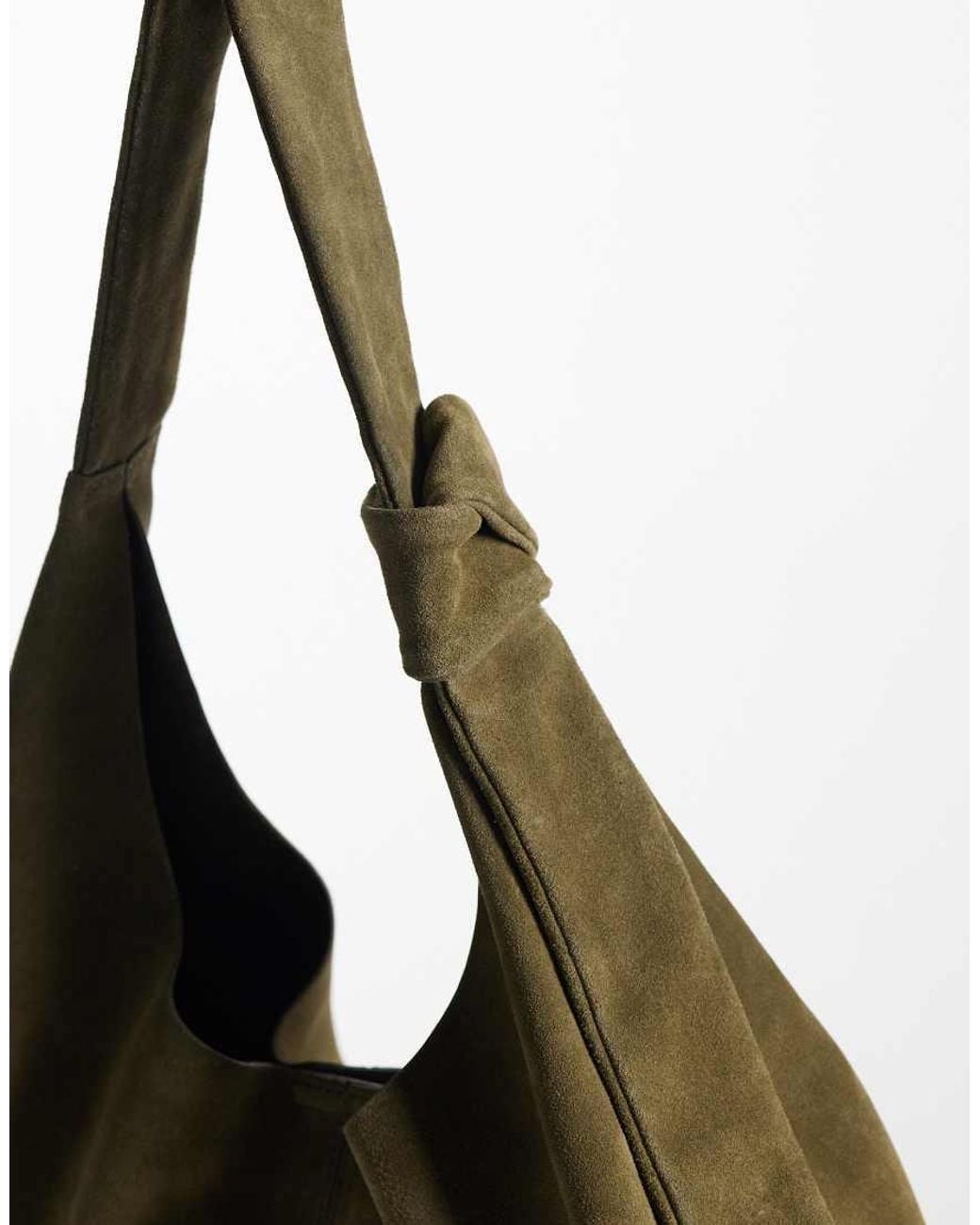 Accessorize Green Suede Knot Slouch Shoulder Bag