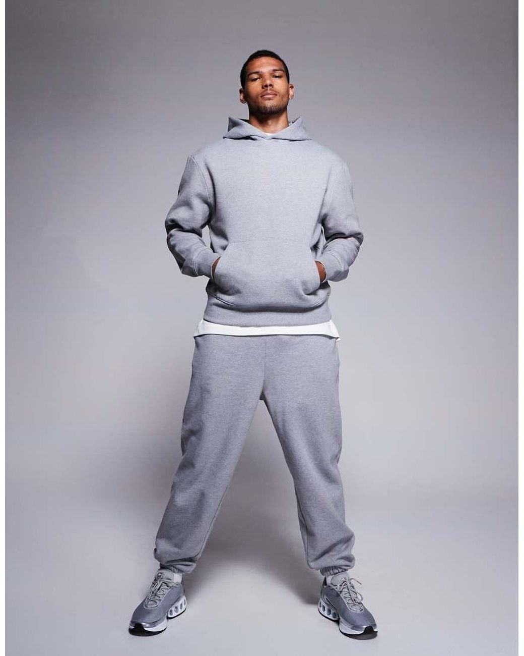 ASOS Blue Premium Heavyweight Oversized Hoodie 400gsm for men