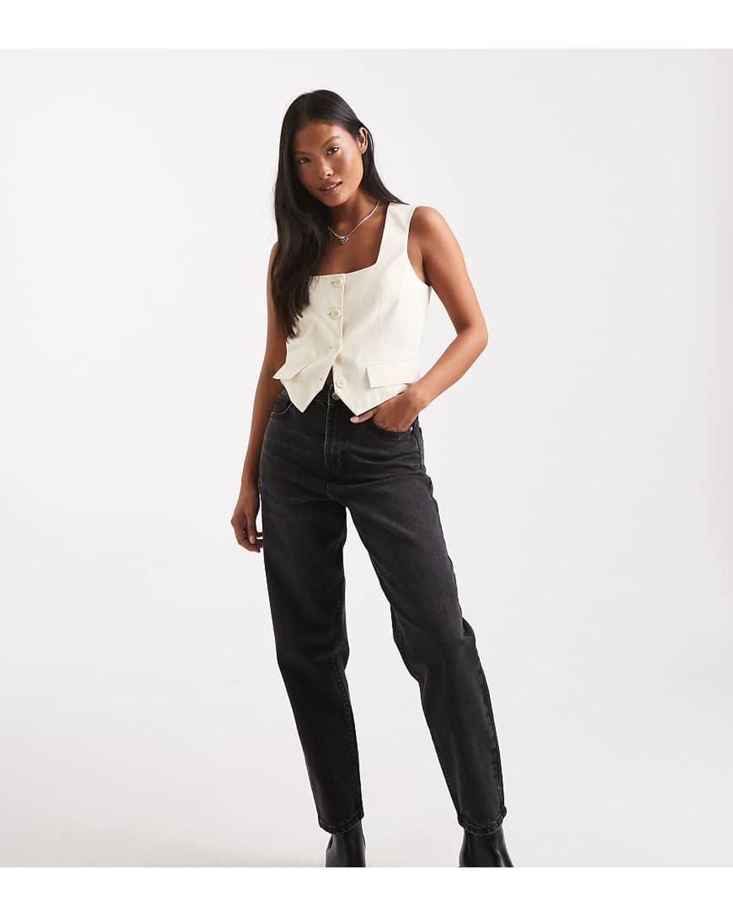 Miss Selfridge Black Mom Jean