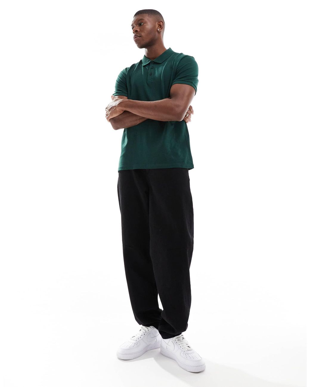 ASOS Green Essentials Regular Fit Polo for men