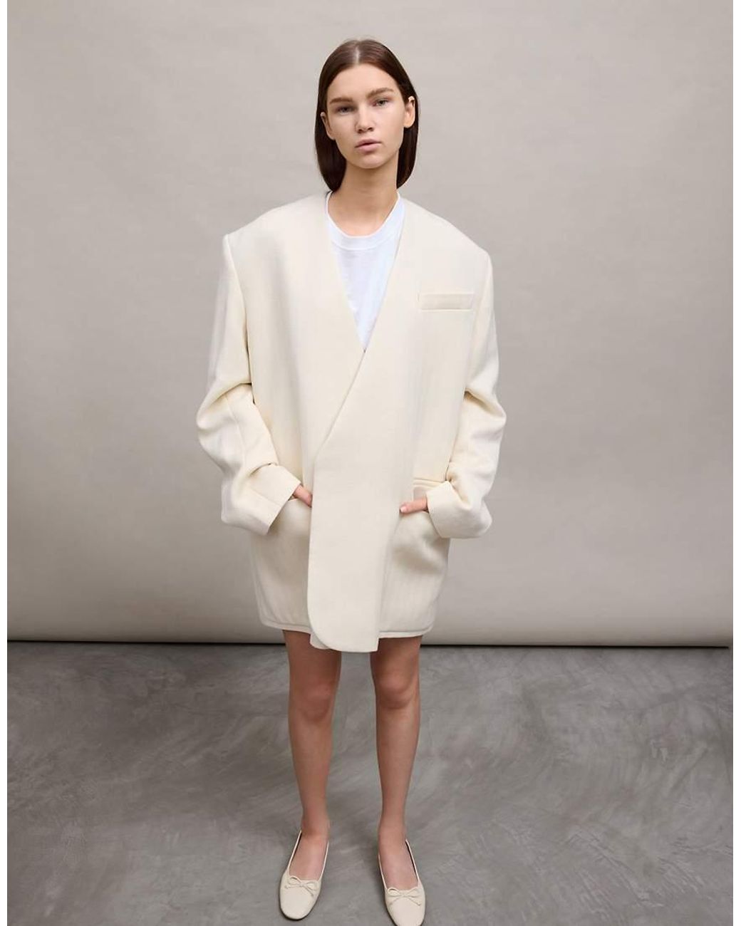 Charles & Keith Natural Glennis Bow Ballet Flats